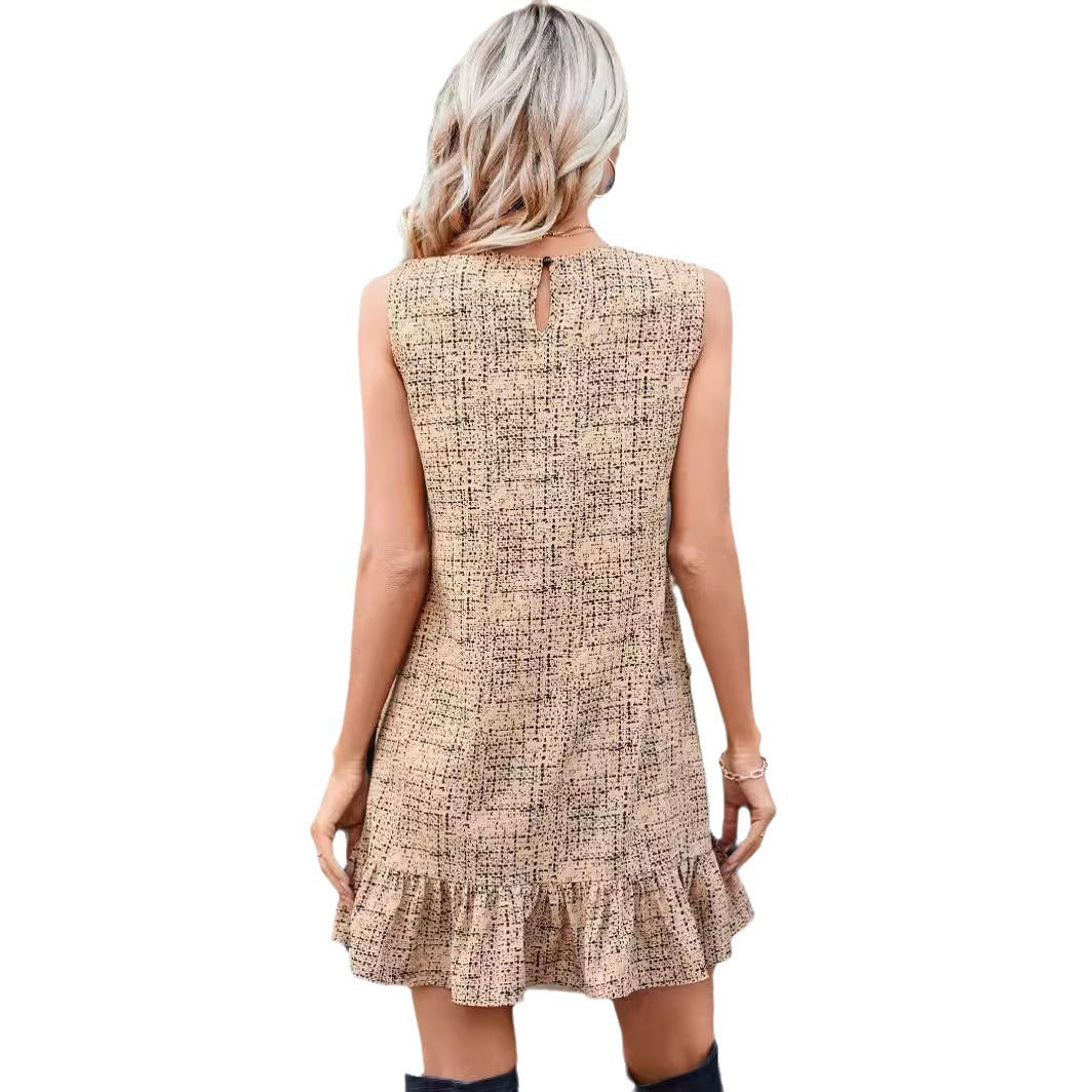 Lune London structured mini dress for ladies with ruffle hem