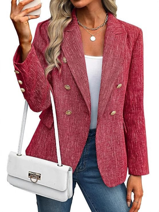 Tweed blazer for women with double-breasted buttons Lune London