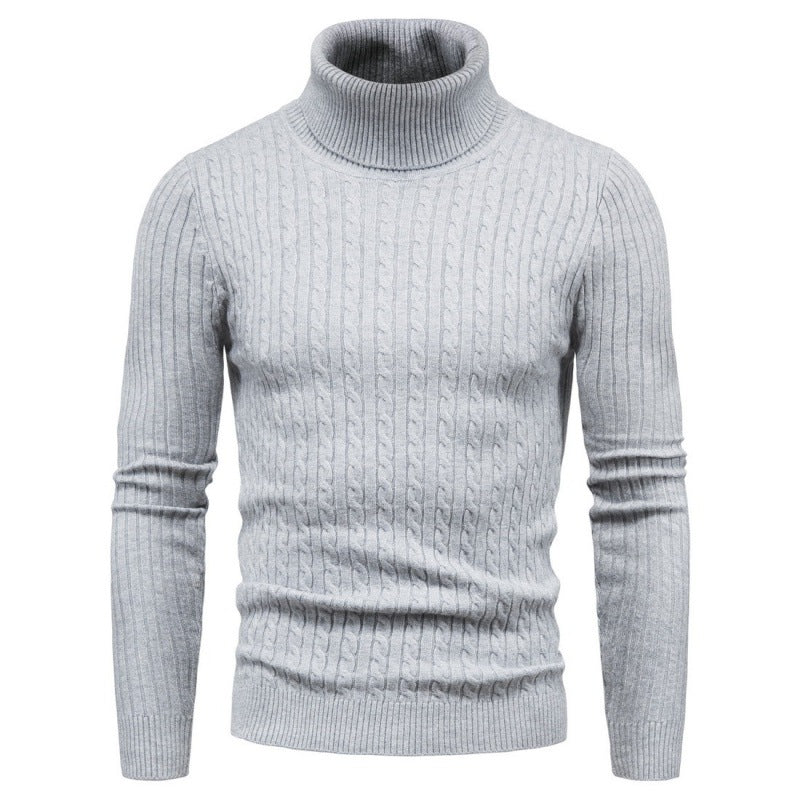 Lune London | Men's Turtleneck Sweater with Cable Pattern