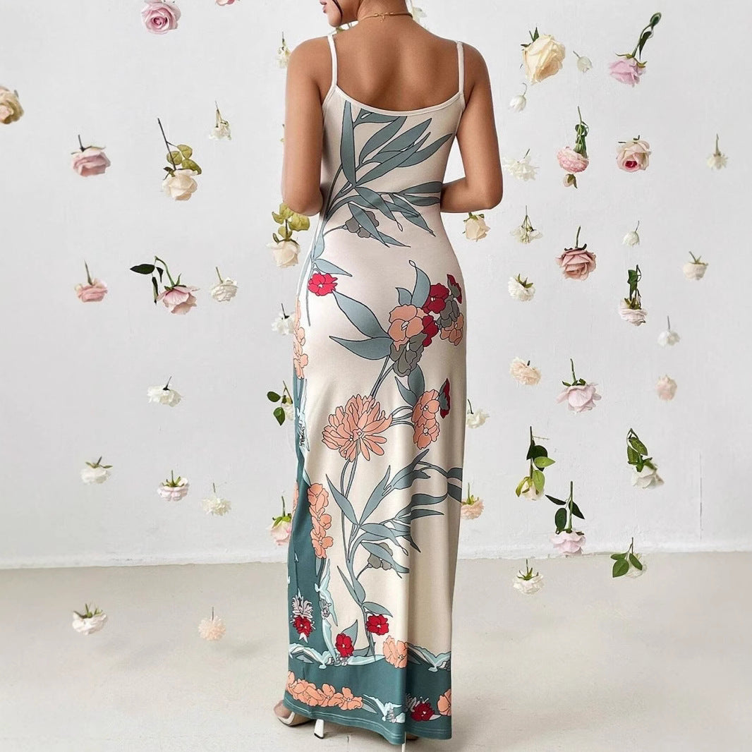 Lune London spaghetti strap floral maxi dress
