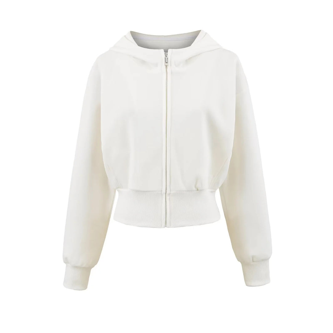 Sporty women's hoodie jacket with a relaxed fit and practical zippered pockets Lune London