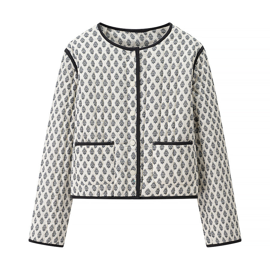 Veste longue à manches longues à motifs et doublée pour femmes Chic & Stil