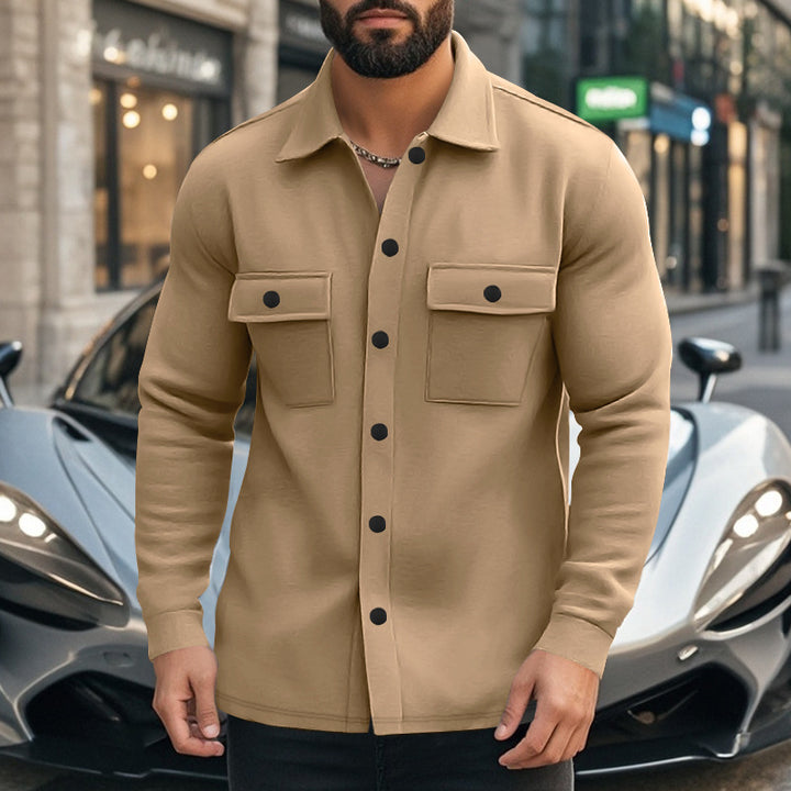 High-quality fleece leisure jacket for men with functional chest pockets and modern design Lune London