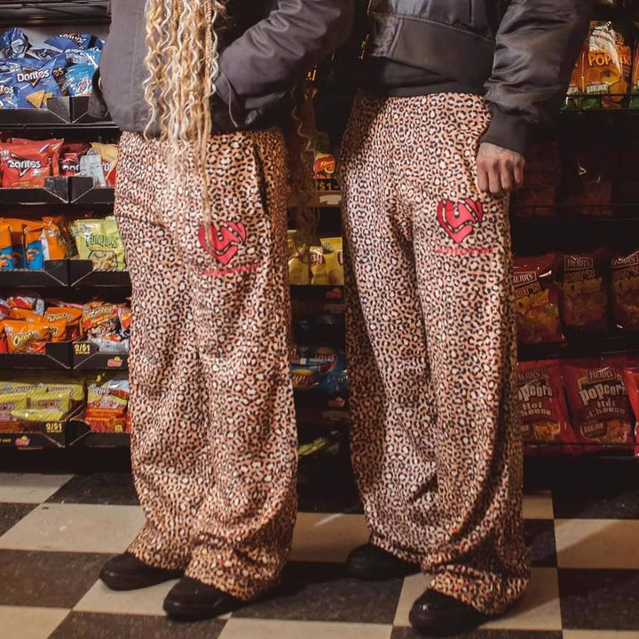 Women's casual leopard print lounge pants with relaxed fit Lune London
