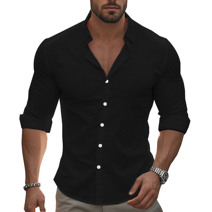 Comfortable and modern long-sleeve shirt for men with roll-up sleeves Lune London