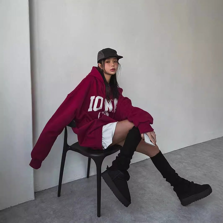 Oversized hoodie for women with practical kangaroo pocket design Lune London