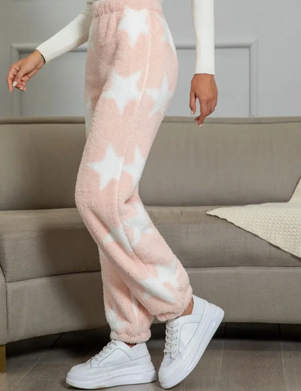 Soft leisure pants for women with a unique cow pattern Lune London