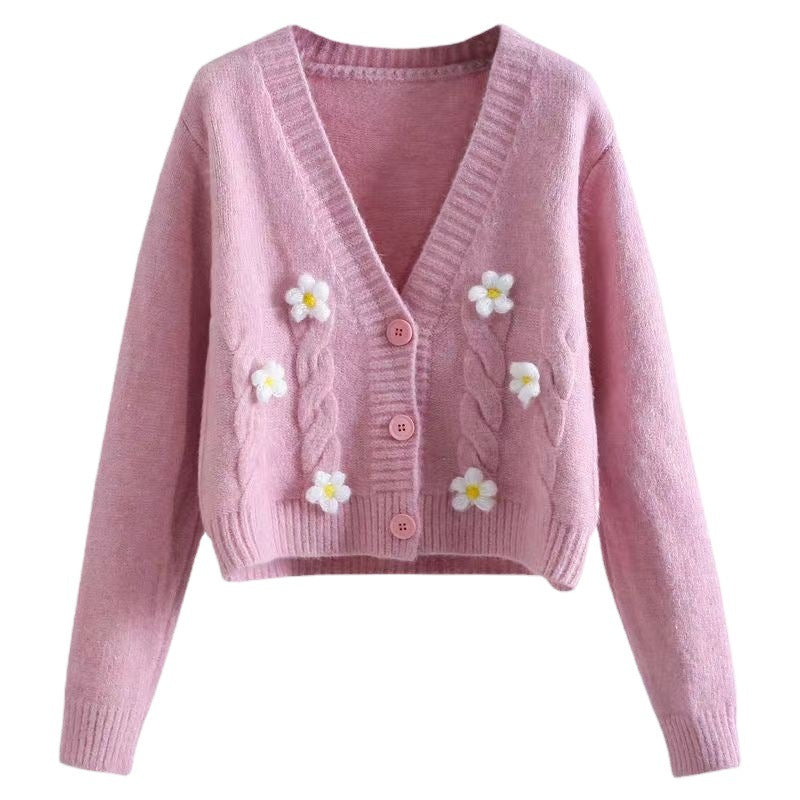 Women's clothing playful cardigan with floral pattern Lune London