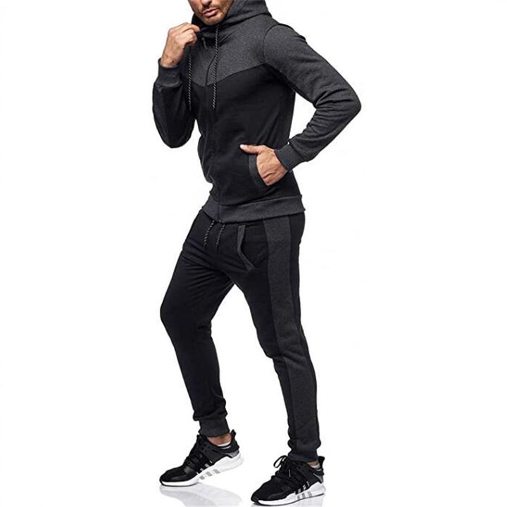 Men's sports tracksuit set with hoodie and stylish contrast stitching Lune London