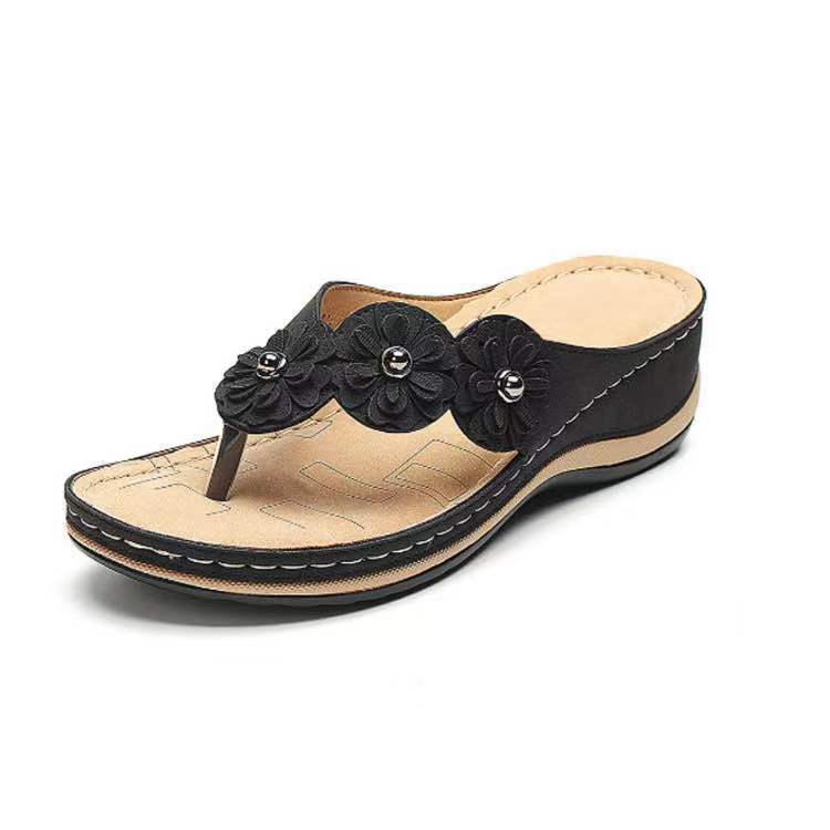 Flower strap sandals for women with ergonomic sole Lune London