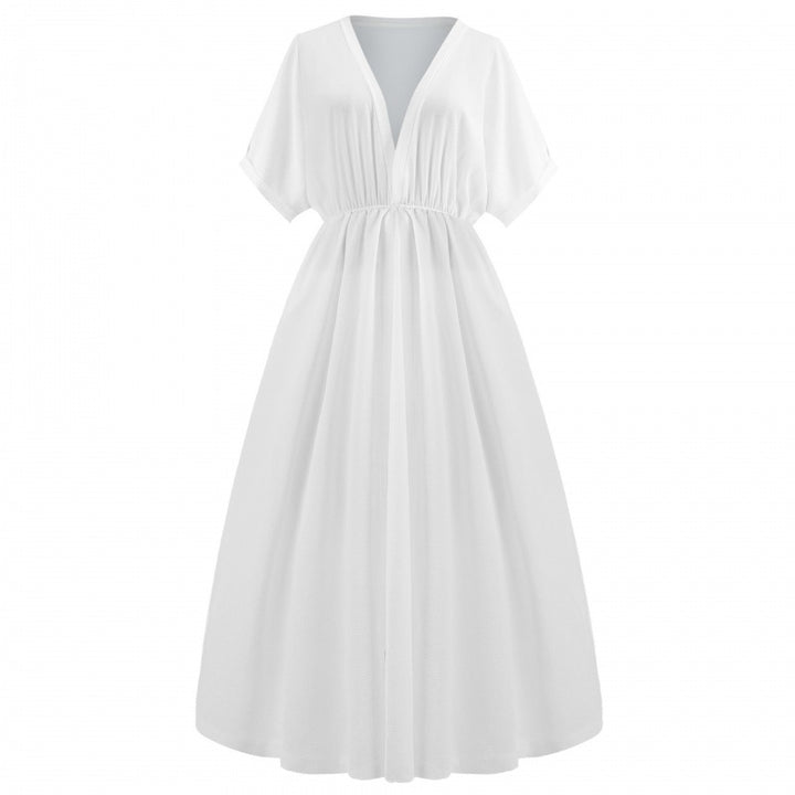 Robe maxi femme avec décolleté en V profond et fente sophistiquée Chic & Stil
