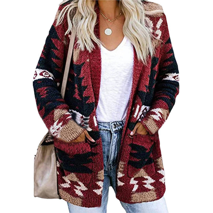 Women's knit jacket with asymmetrical pattern Lune London