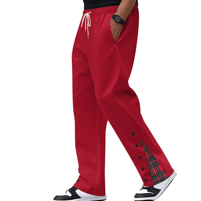 Comfortable casual pants for men with snap buttons on the sides and stylish plaid design Lune London