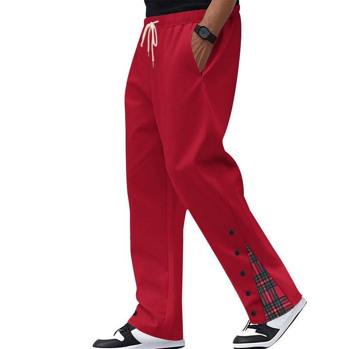 Comfortable casual pants for men with snap buttons on the sides and stylish plaid design Lune London