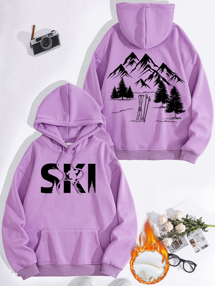 Hoodie pour femmes avec design artistique de ski et coupe confortable Chic & Stil