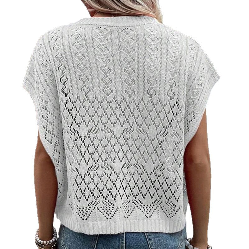 Haut en tricot pour femmes avec une structure perforée aérienne Chic & Stil