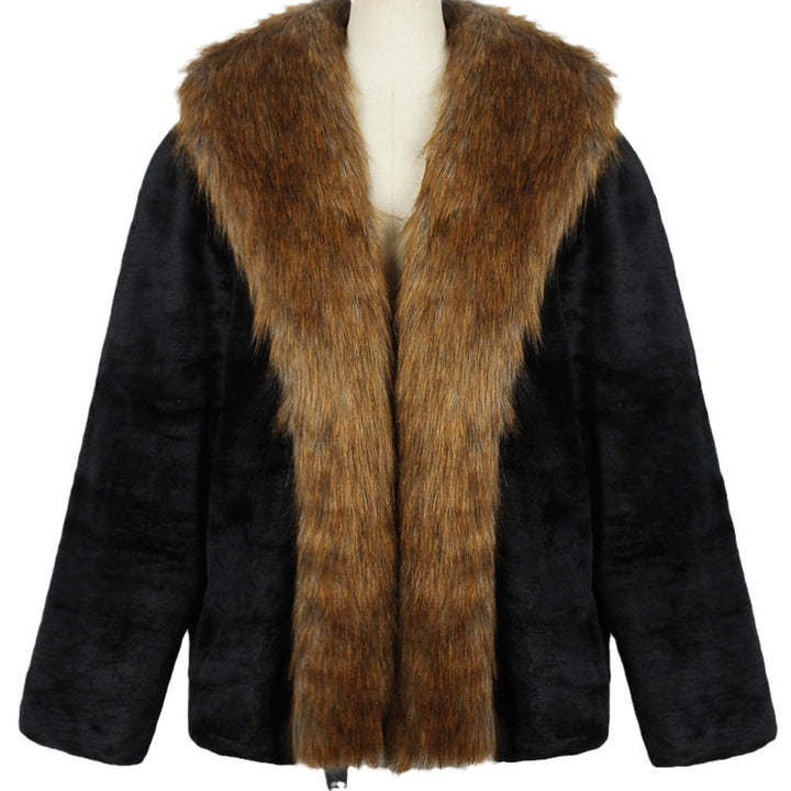 Men's faux fur coat with large collar and elegant details Lune London