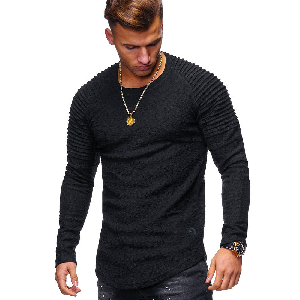 Elegant long-sleeve sweater for men with textured design and slim fit Chic and Style