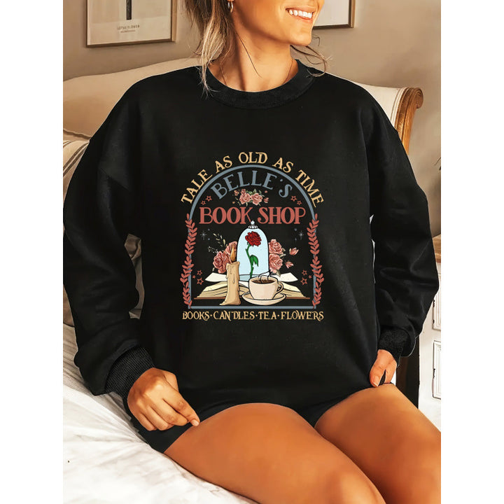 Sweatshirt pour dames avec motif de librairie unique Chic & Stil