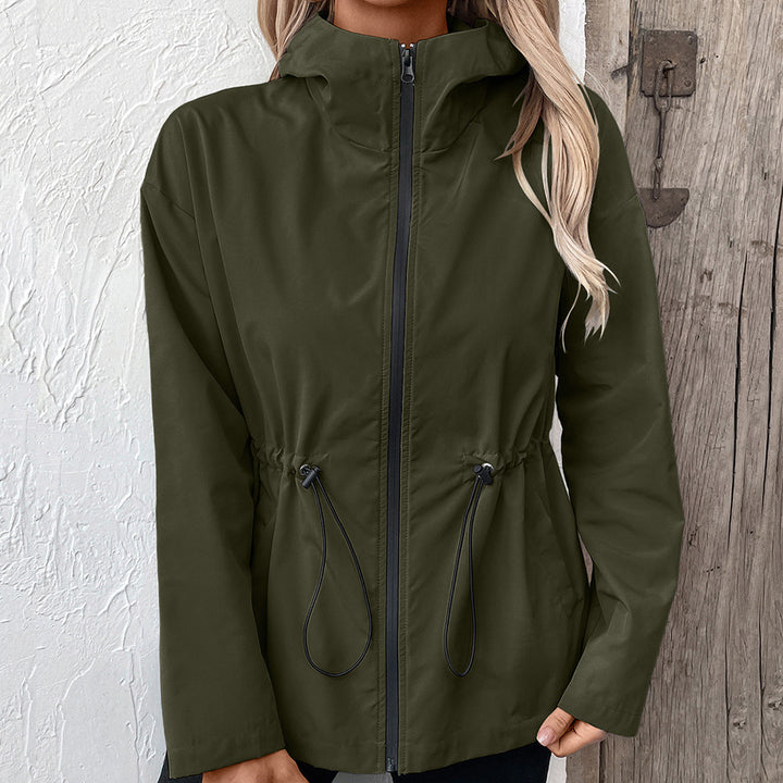 Lightweight hooded jacket for women with adjustable waist Lune London