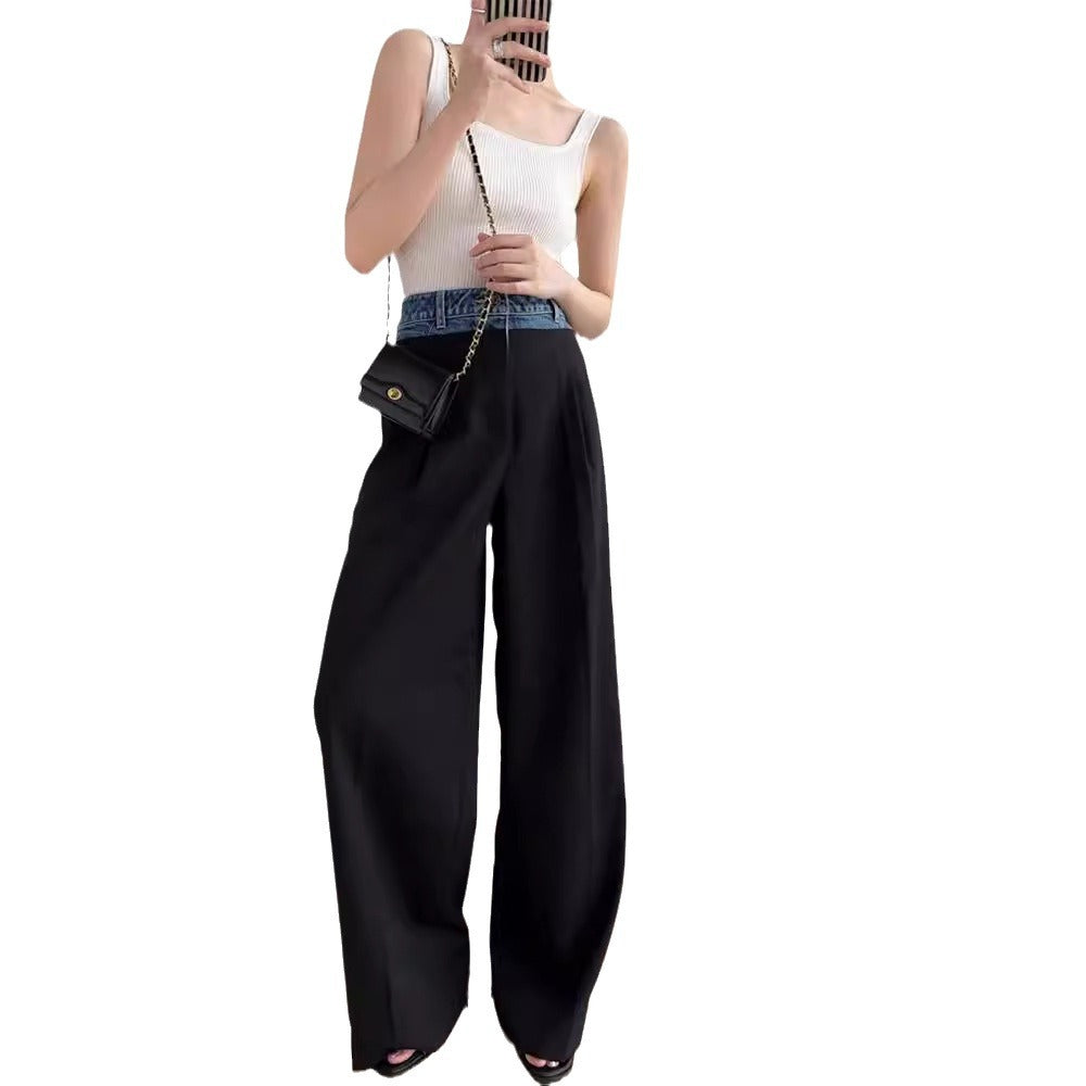 Wide business pants for ladies with an elegant structure and a prominent waist Lune London