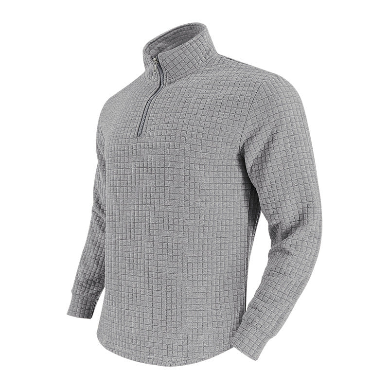 Quilted men's pullover with half-zip Lune London