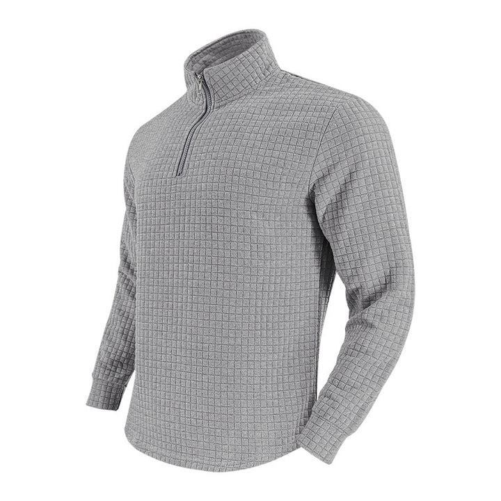 Quilted men's pullover with half-zip Lune London