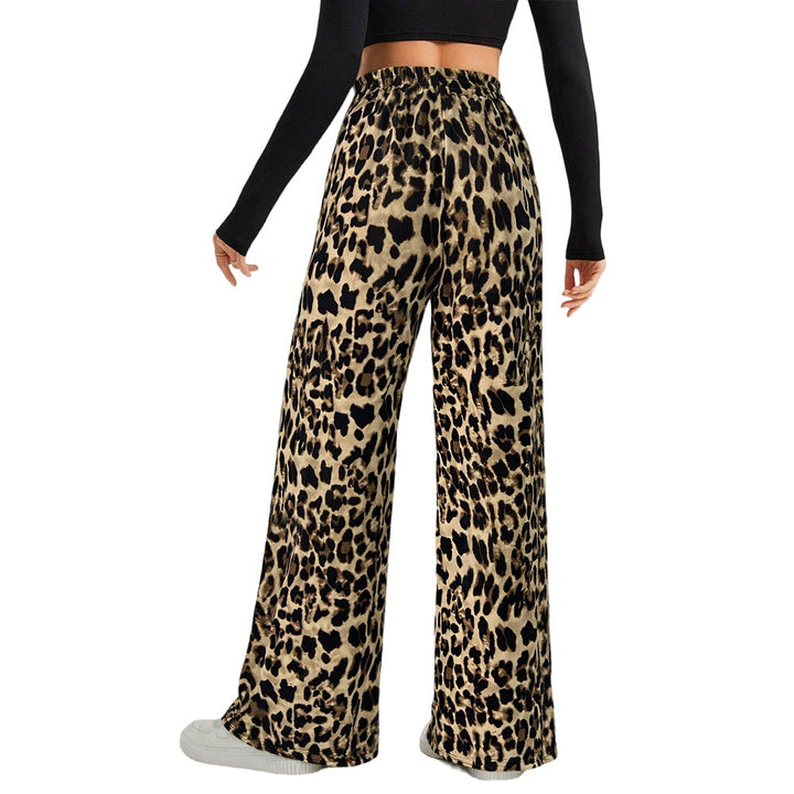 Pantalons palazzo larges pour femmes avec imprimé animal et ceinture élastique confortable Chic & Stil