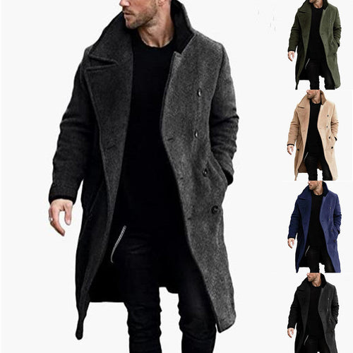 Men's Coat In Modern Double-Breasted Look Lune London