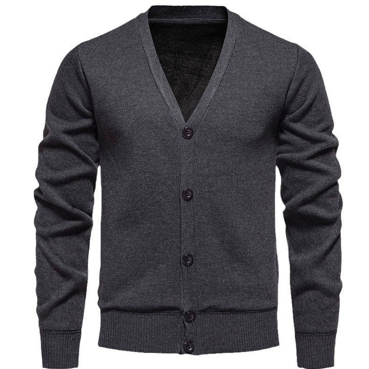 Lune London | Men's cozy knit cardigan with V-neck and button placket