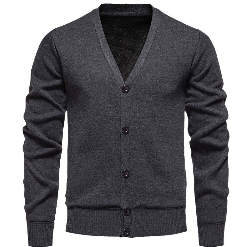 Men's Cozy Cardigan with V-Neck and Button Placket Lune London