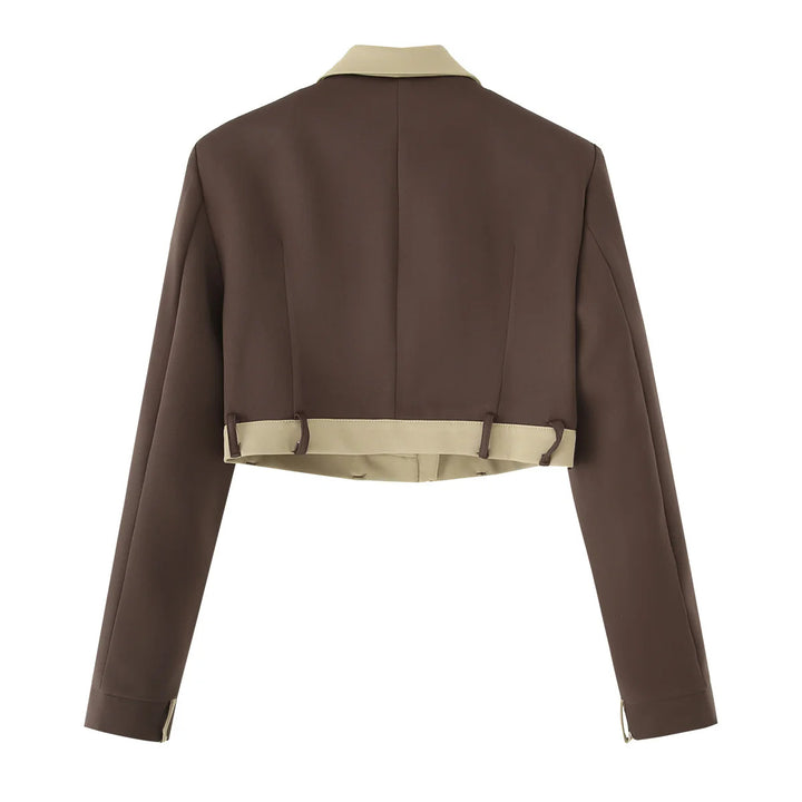 Cropped jacket for women and chic and stylish pants set