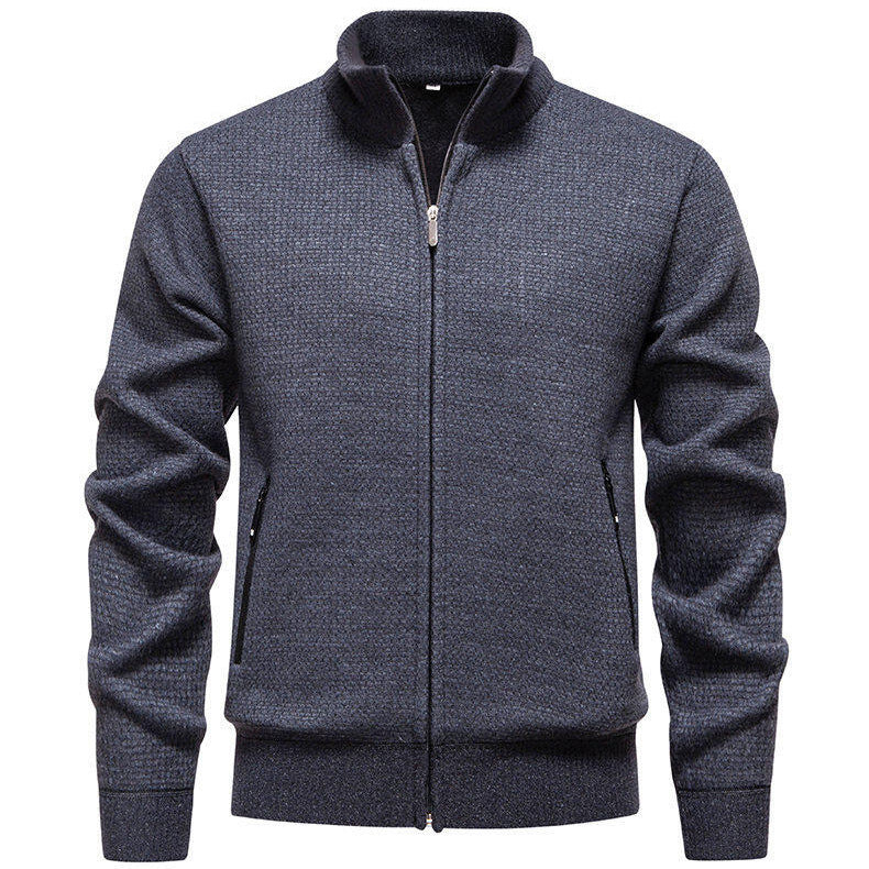Men's knit jacket with modern zipper and stylish zippered side pockets Lune London