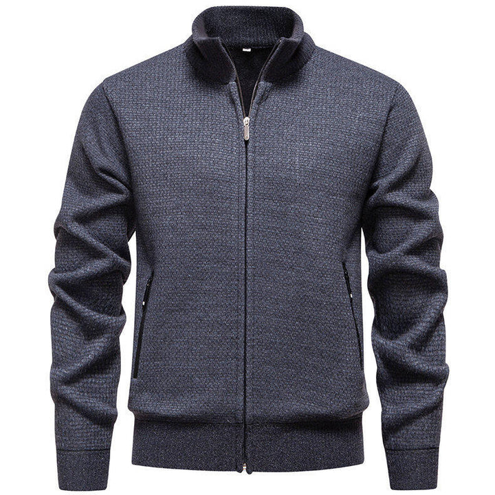 Men's knit jacket with modern zipper and stylish zippered side pockets Lune London