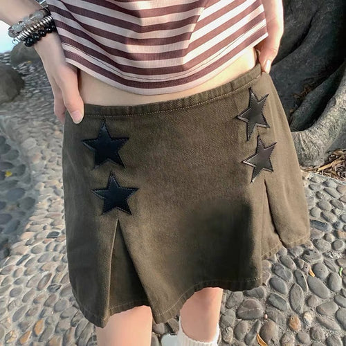 Mini skirt for women with structured star details and high-quality material Lune London