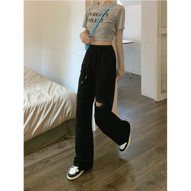 Women's comfortable leisure pants with fashionable cut-out details Lune London