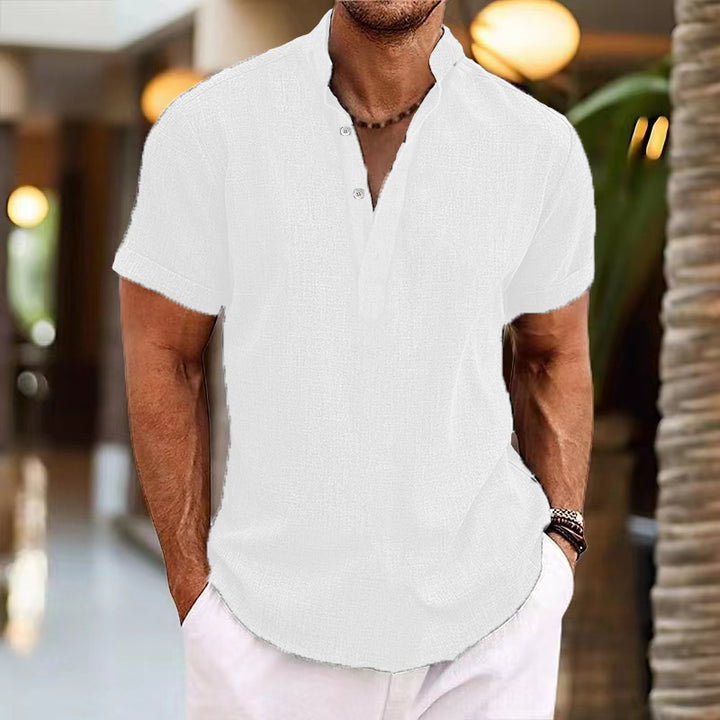 Men's Leisure Short Sleeve Henley T-Shirt Lune London