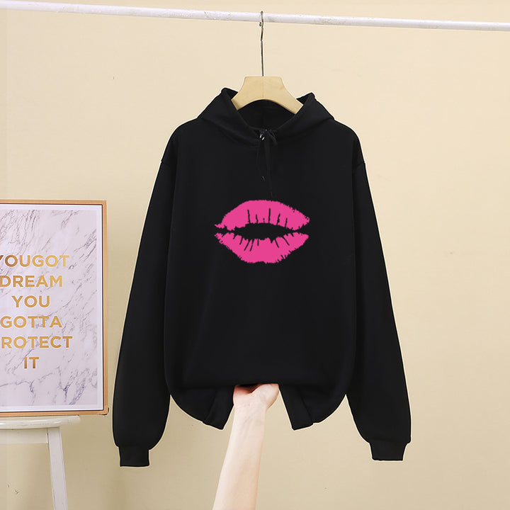 Women's hoodie with striking lip motif Chic & Stil