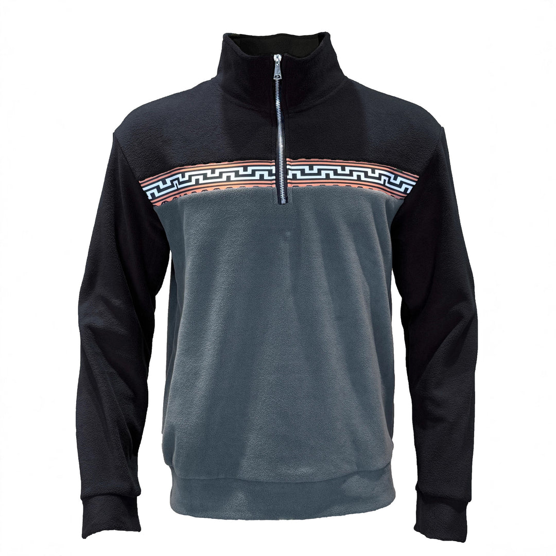 Men's fleece pullover with stylish high neck and contrasting pattern Lune London