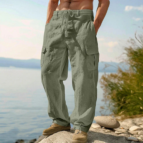 Casual cargo pants for men with adjustable waist and practical side pockets Lune London
