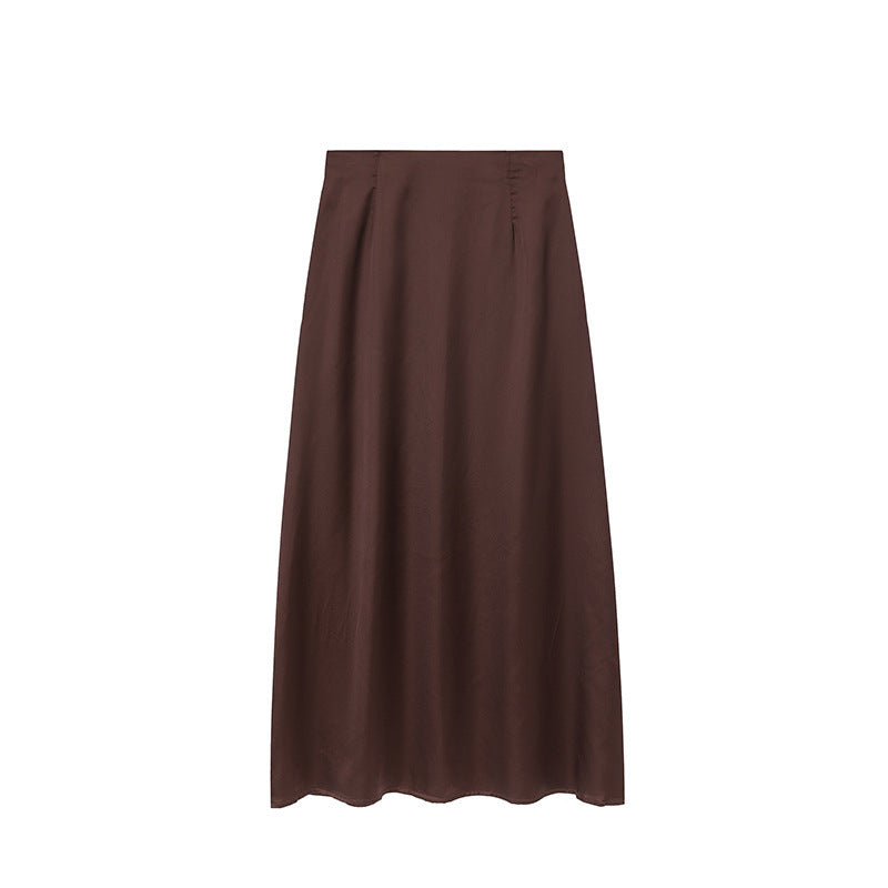 Chic Long Floor-Length Satin Maxi Skirt for Women and Style