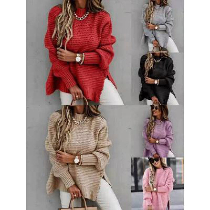 Pull en tricot pour femme avec un motif gaufré moderne et des manches larges Chic & Stil