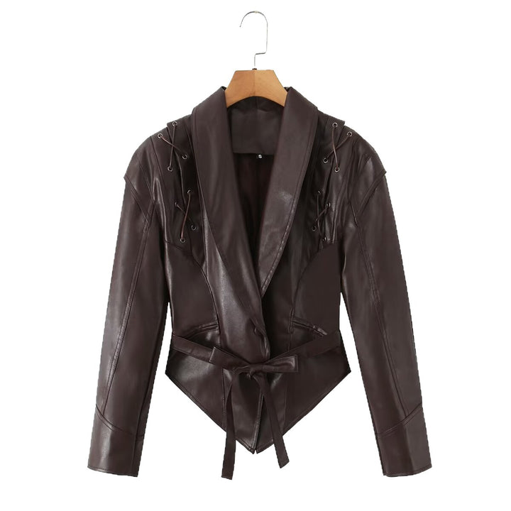 Blazer en cuir designer pour femmes Lune London