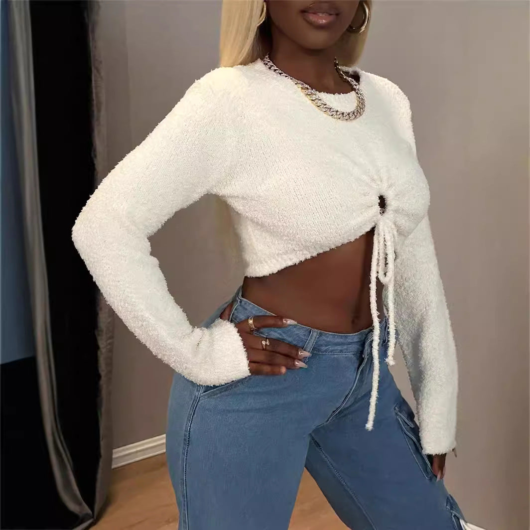 Short top for women with drawstring and stylish cut Lune London