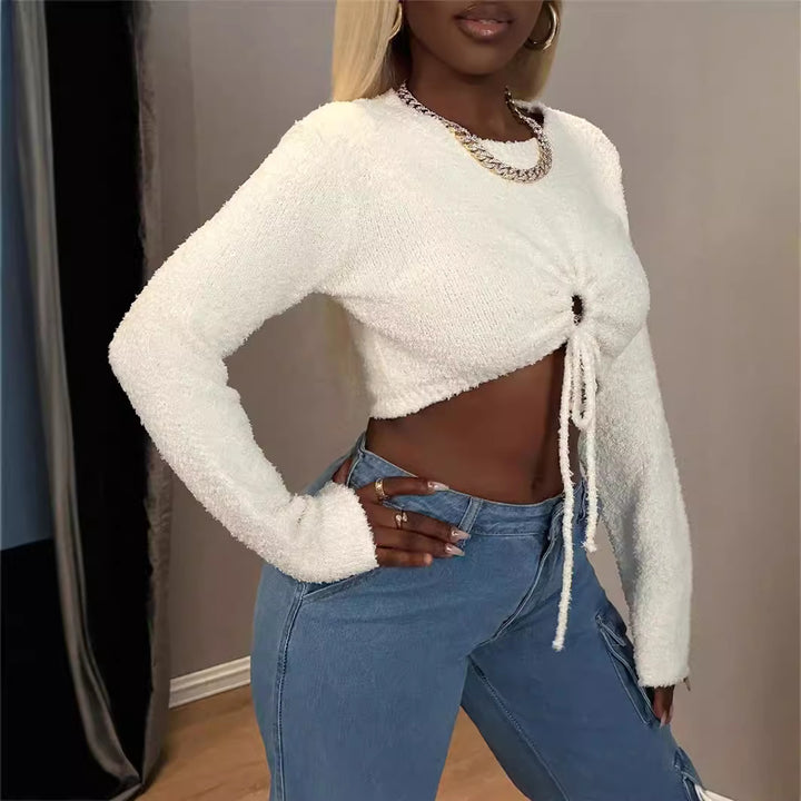 Short top for women with drawstring and stylish cut Lune London