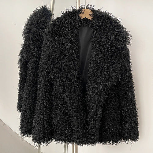 Women's long coat in faux fur Lune London