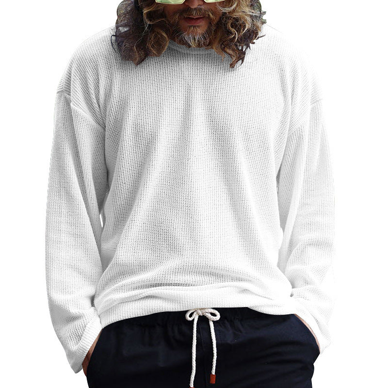 Casual long sleeve structured t-shirt for men with side slits Lune London