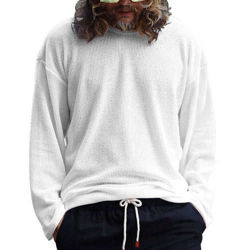 Casual long sleeve structured t-shirt for men with side slits Lune London