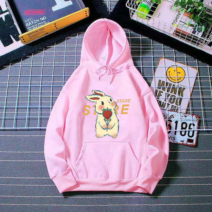 Women's hoodie with playful rabbit motif and inspirational slogan Chic & Stil