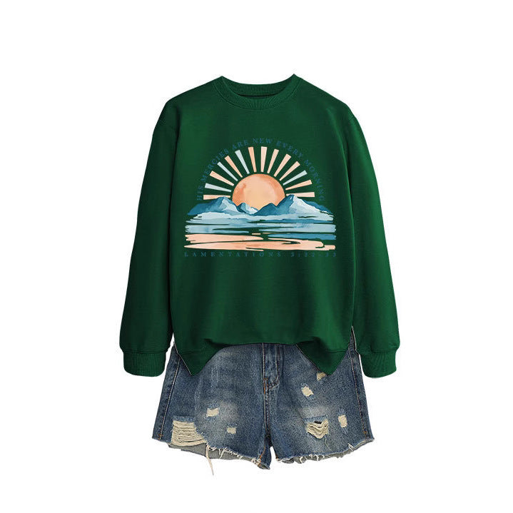 Sweatshirt pour femmes avec design inspirant de lever de soleil et coupe décontractée Chic & Stil
